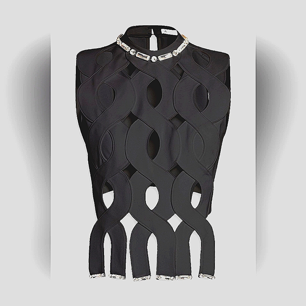 Area NYC black cutout tank Size large NWOT